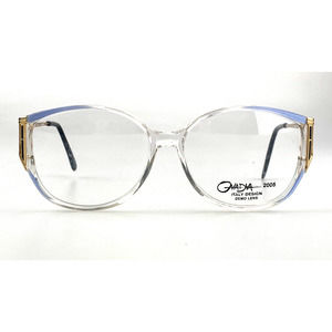 Vintage Ovadia Eyeglasses Clear Oversized Blue Gold 2005 NOS